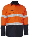 Apex 185 Taped Hi Vis FR Ripstop Vented Shirt - Orange/Navy