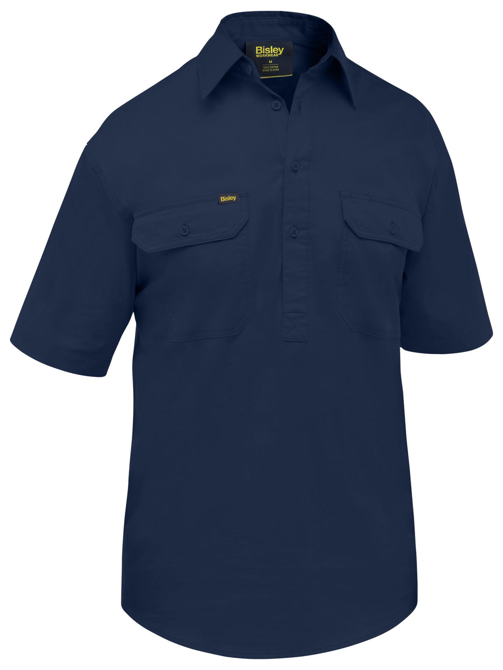 Closed Front Cool Lightweight Shirt - Navy