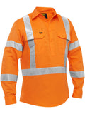 X Taped Closed Front Hi Vis Cool Lightweight Drill Shirt - Rail Orange