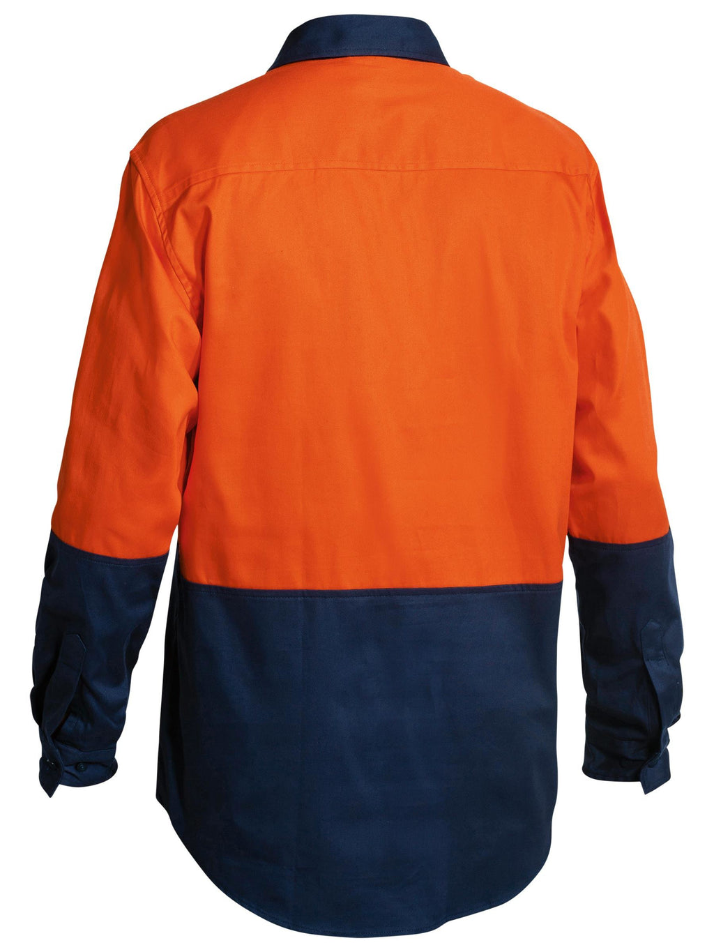 Hi Vis Closed Front Drill Shirt - Orange/Navy
