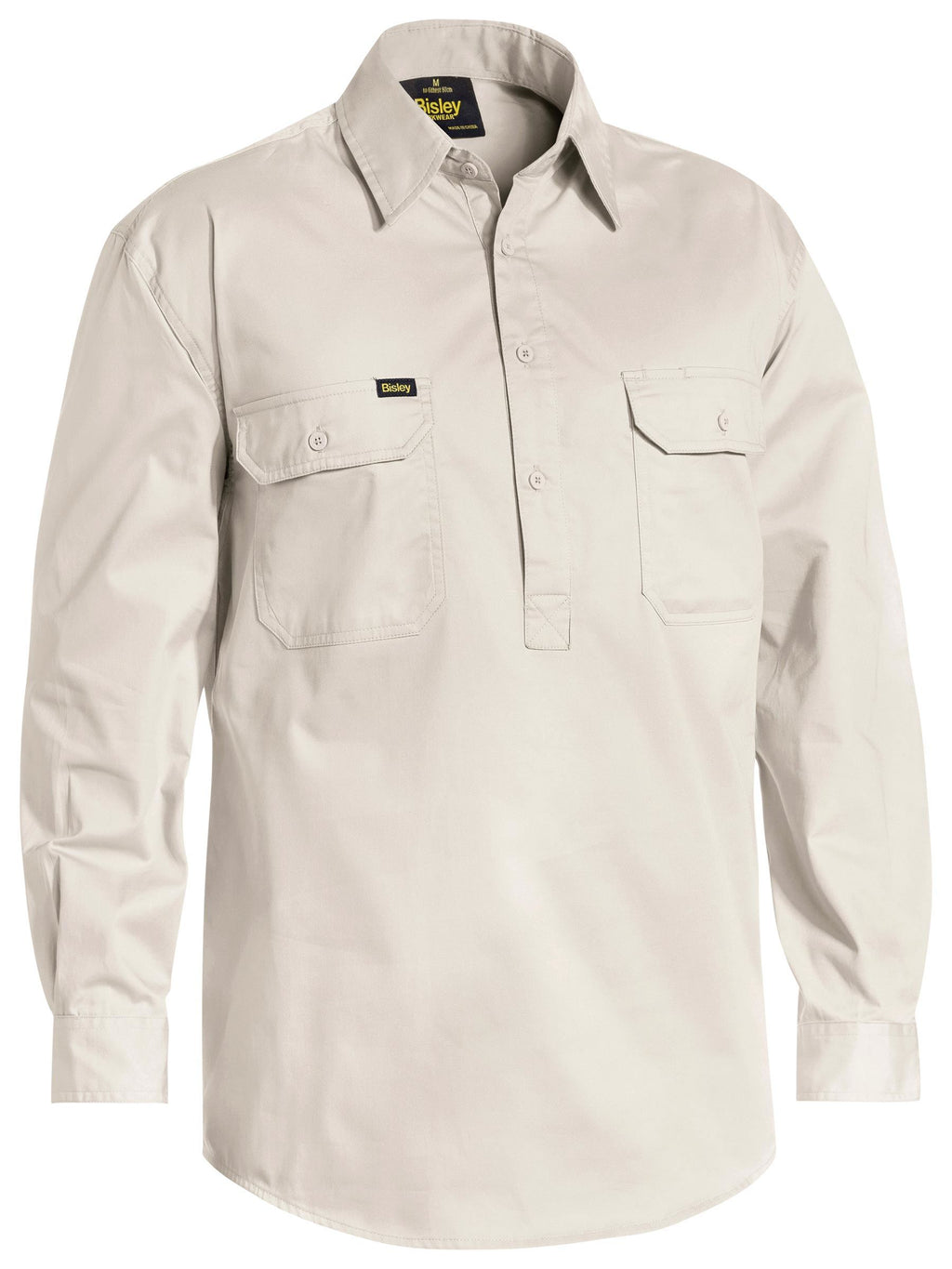 Closed Front Cool Lightweight Drill Shirt - Sand
