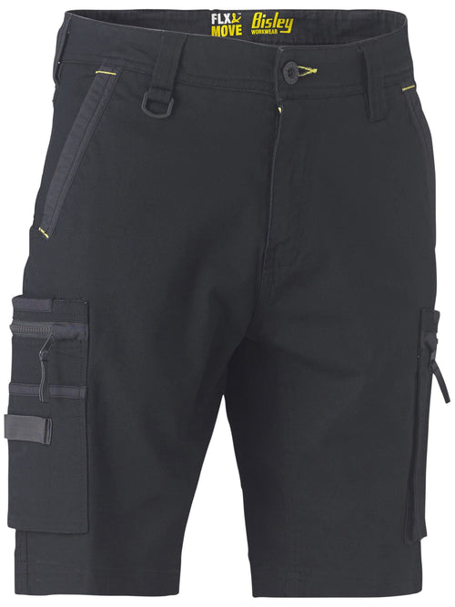 Flx & Move™ Stretch Utility Zip Cargo Short - Black