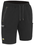 Flx & Move™ 4-Way Stretch Elastic Waist Cargo Short - Black
