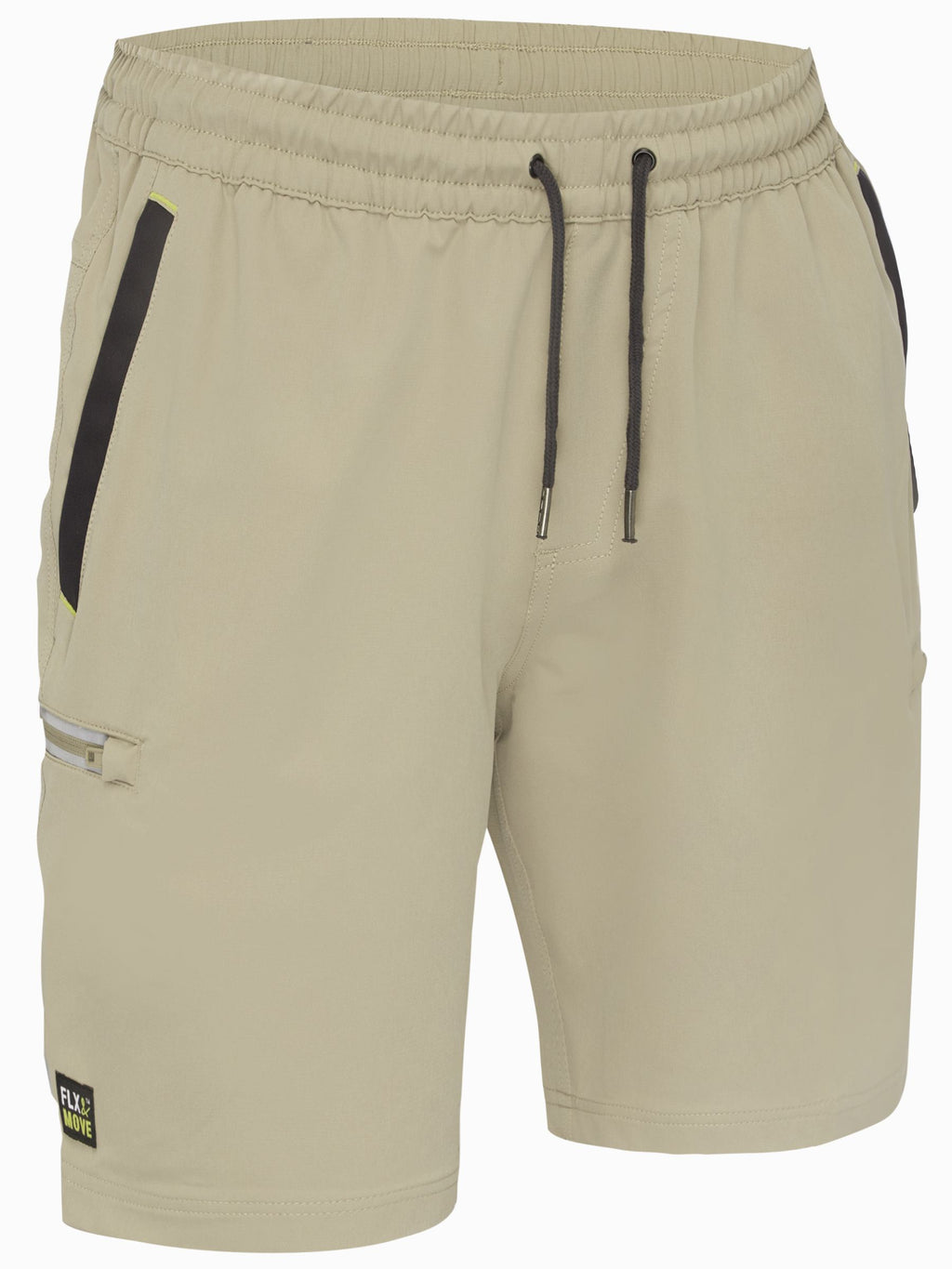 Flx & Move™ 4-Way Stretch Elastic Waist Cargo Short - Stone