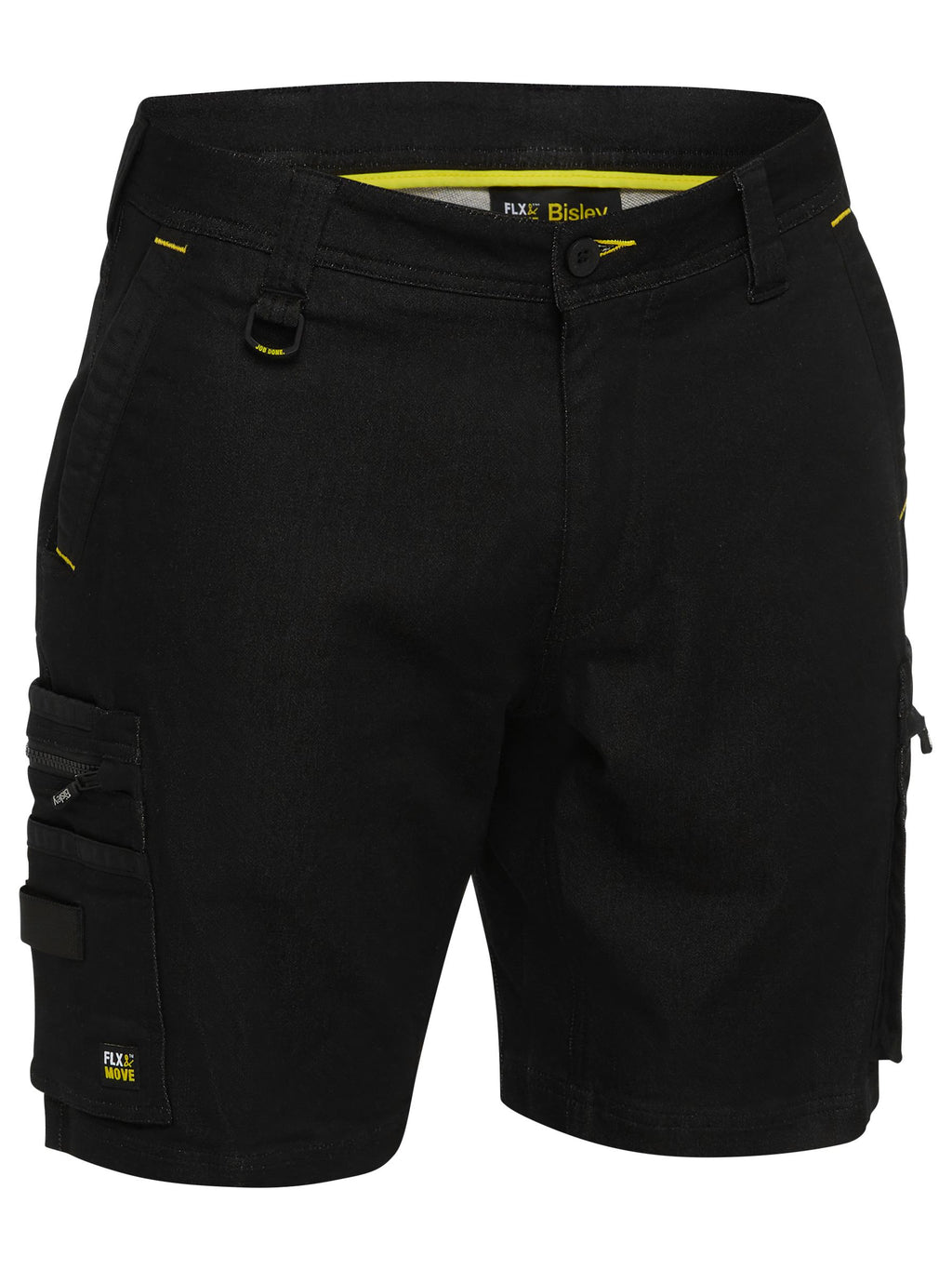 Flx and Move™ Stretch Denim Zip Cargo Shorts - Black