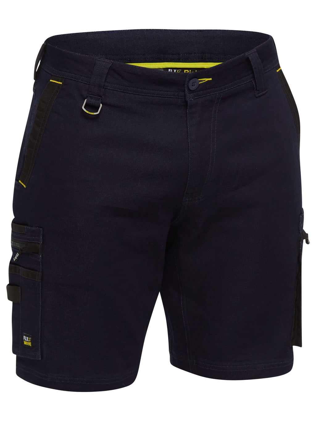 Flx and Move™ Stretch Denim Zip Cargo Shorts - Denim
