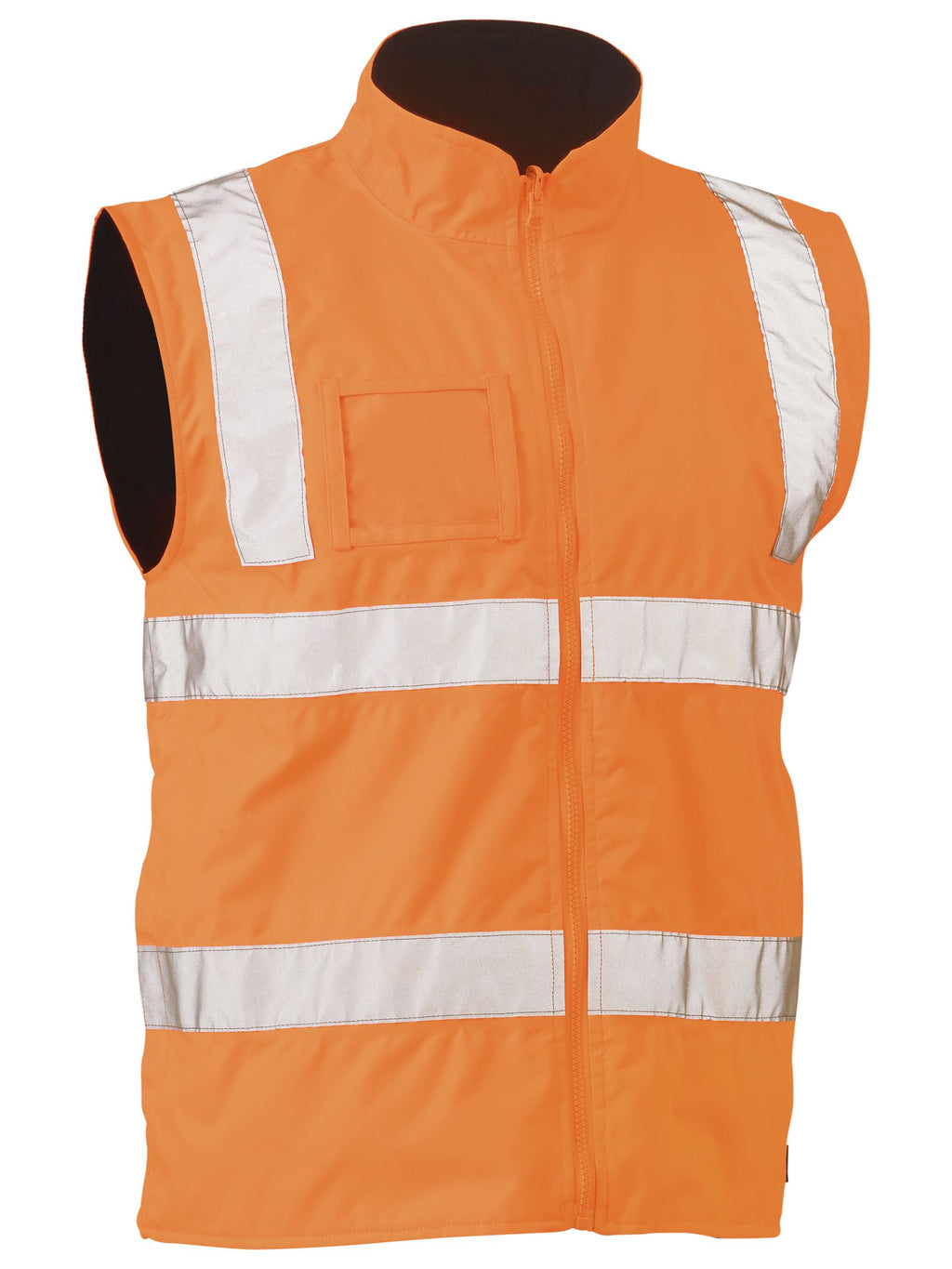 Taped Hi Vis Rail Wet Weather Vest - Rail Orange
