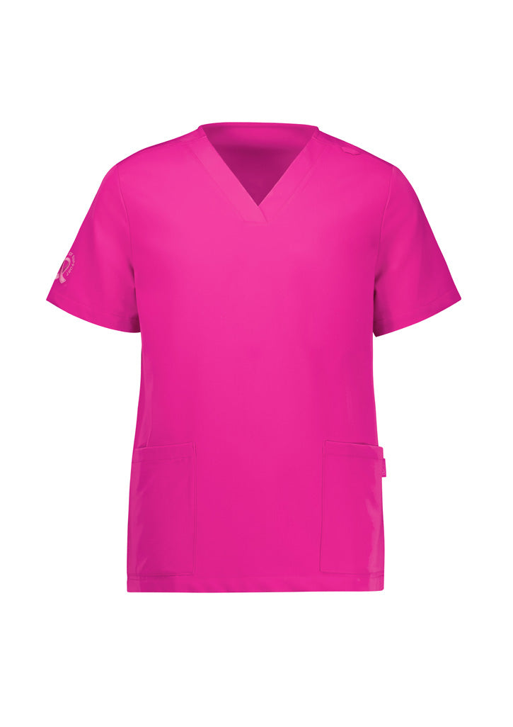 CST245LS Womens Pink V-Neck Scrub Top