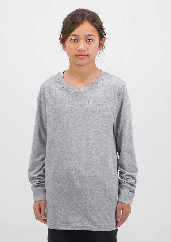 Basis Kids Long Sleeve Tee - Grey Marle