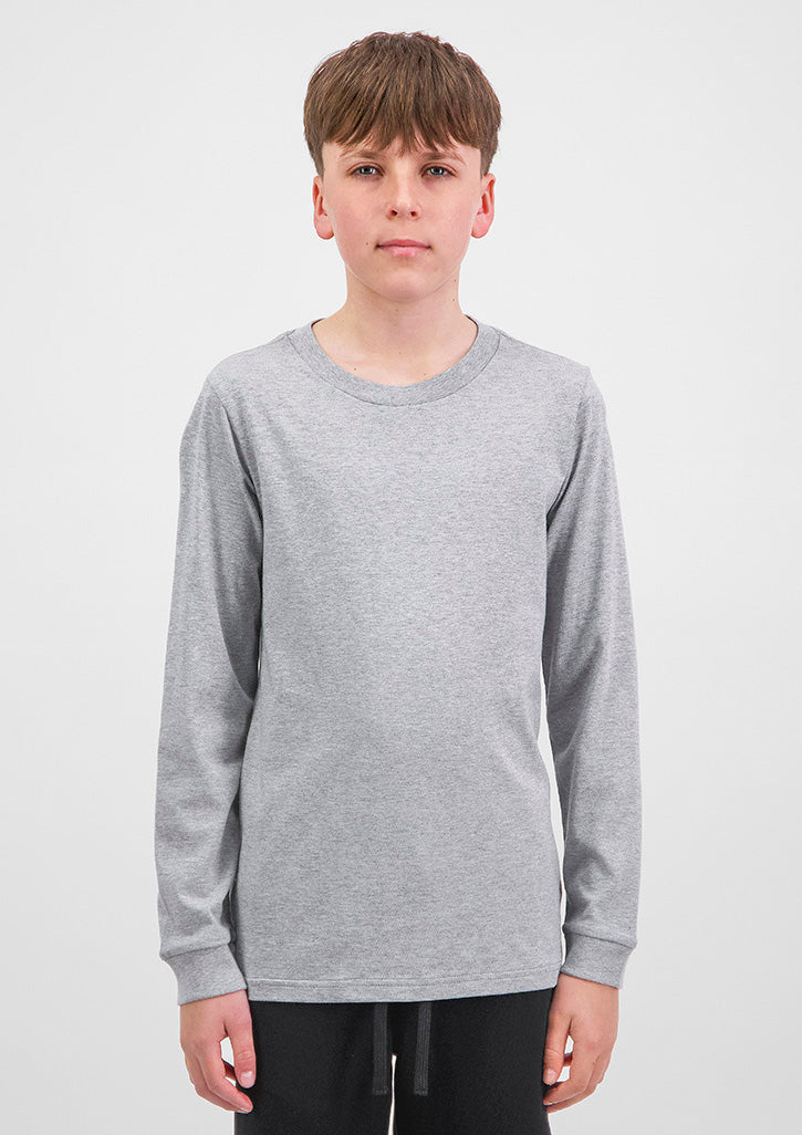Basis Youth Long Sleeve Tee - Grey Marle