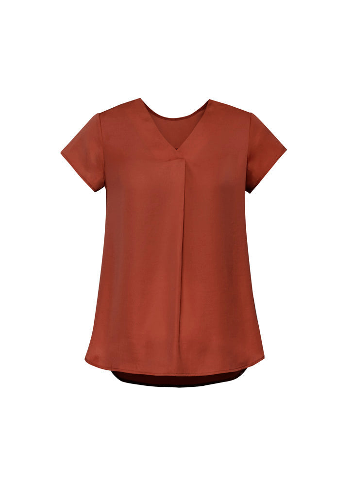 RB967LS Womens Kayla V-Neck Pleat Blouse