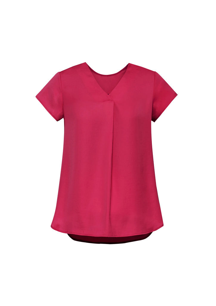 RB967LS Womens Kayla V-Neck Pleat Blouse