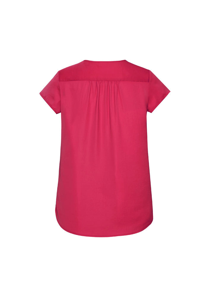 RB967LS Womens Kayla V-Neck Pleat Blouse