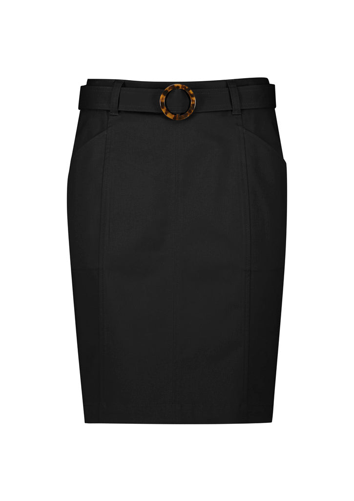 RGS264L Womens Mid Waist Stretch Chino Skirt