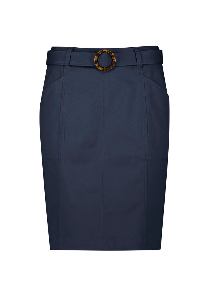 RGS264L Womens Mid Waist Stretch Chino Skirt