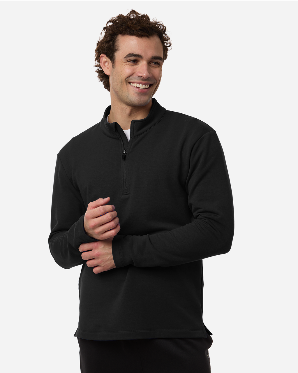 ALL PRO Men's Stretch Fleece 1/4 Zip - Black