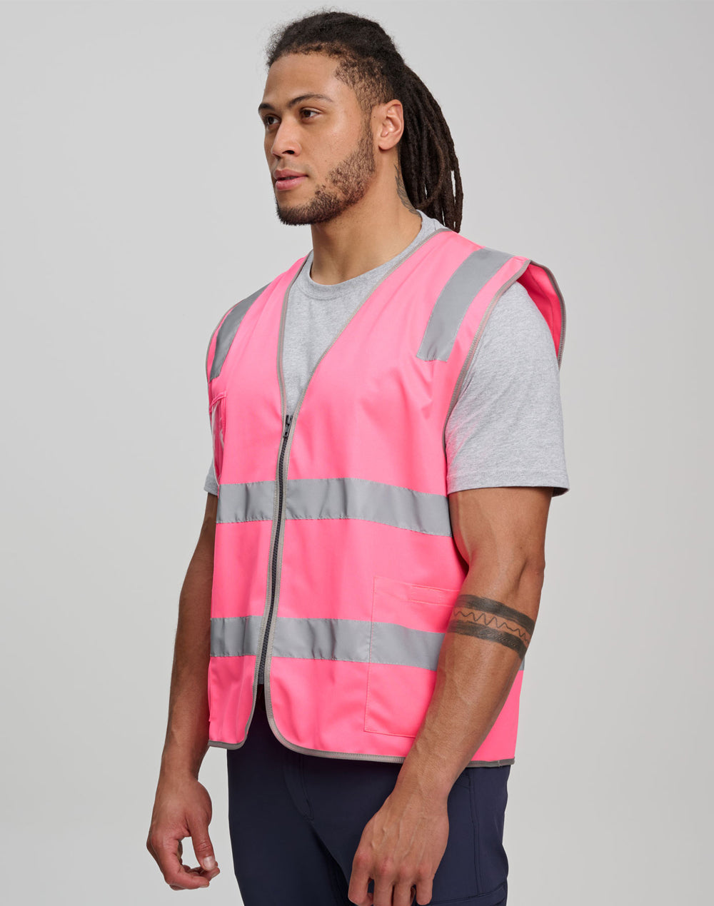 SW04 Unisex Hi-Vis Safety Vest with ID & Utility Pockets