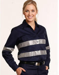 WT08HV WOMEN'S COTTON DRILL WORK SHIRT WITH 3M TAPES