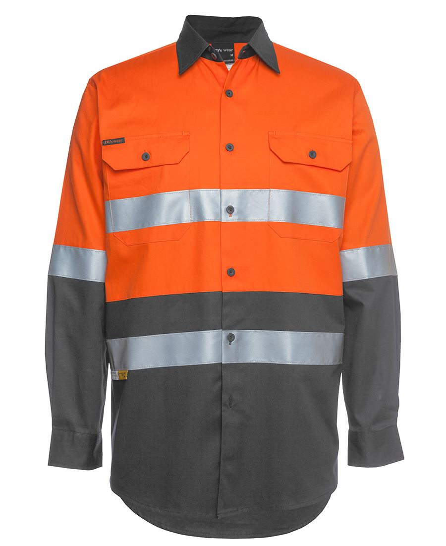JB's Wear Hi Vis L/S (D+N) 150G Work Shirt 6DNWL