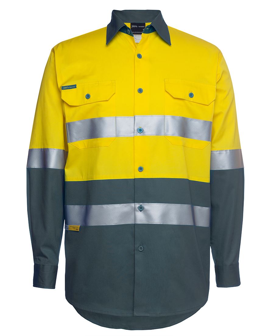 JB's Wear Hi Vis L/S (D+N) 150G Work Shirt 6DNWL