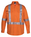 JB's Wear Hi Vis (D+N) L/S 150G Cross Back Tape Shirt 6DCBL