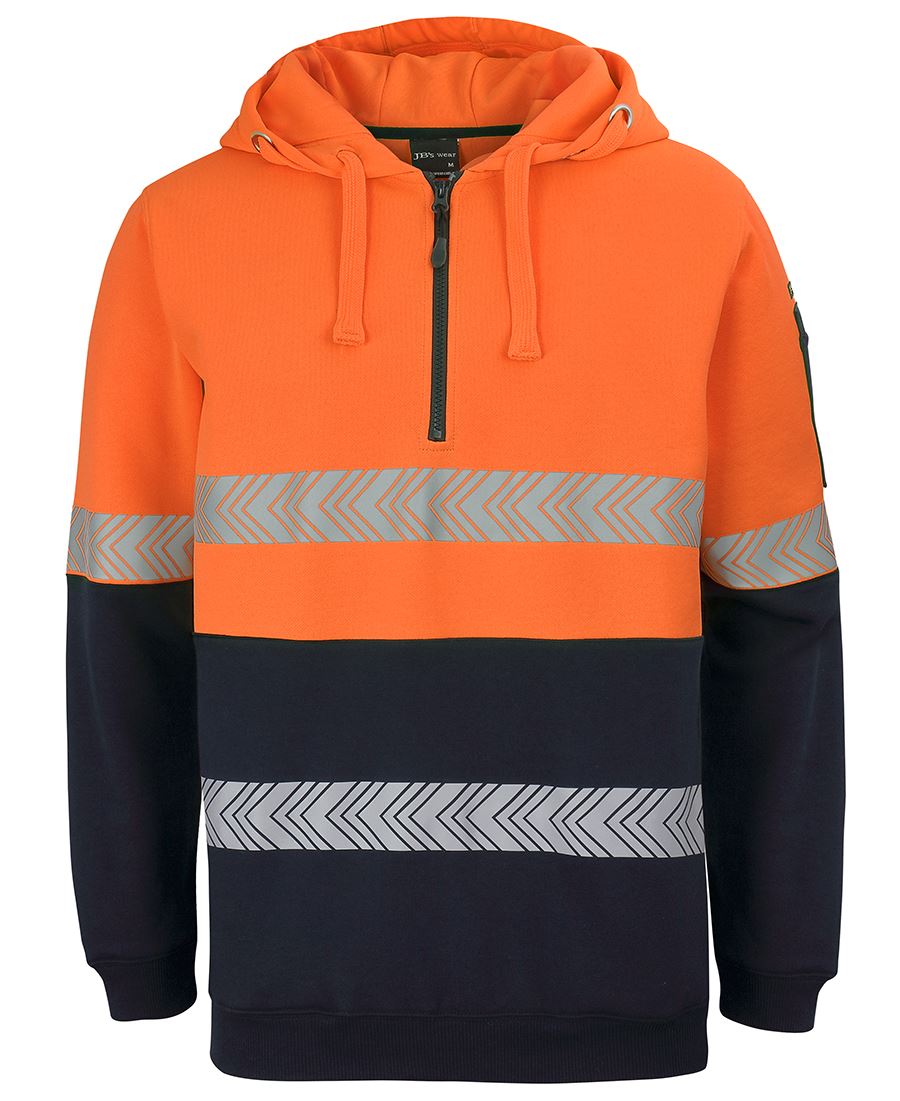 JB's Wear HI VIS 1/2 ZIP SEGMENTED TAPE HOODIE 6HZSH