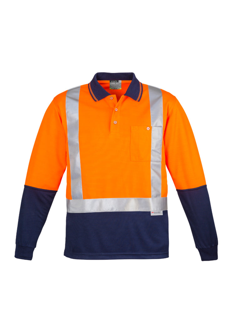 Syzmik Mens Hi Vis Spliced Polo - Long Sleeve Shoulder Taped ZH234