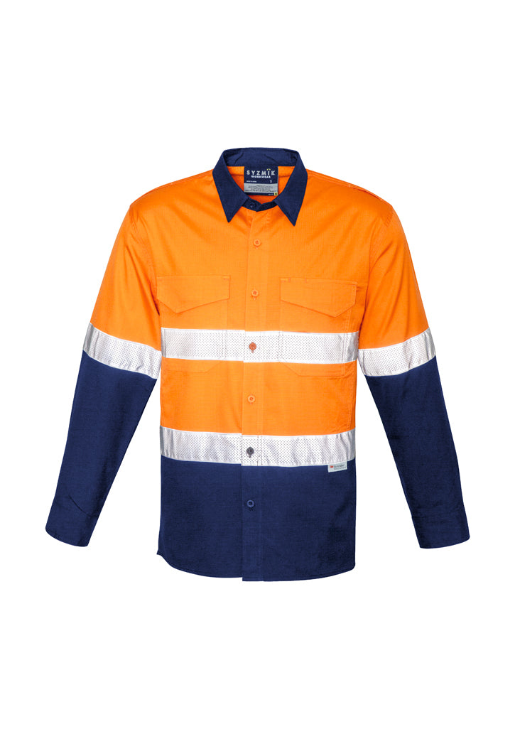 Syzmik Mens Rugged Cooling Taped Hi Vis Spliced Shirt ZW129