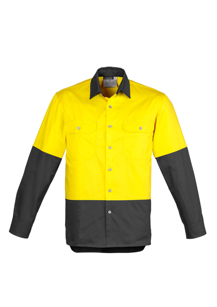 Syzmik Mens Hi Vis Spliced Industrial Shirt ZW122