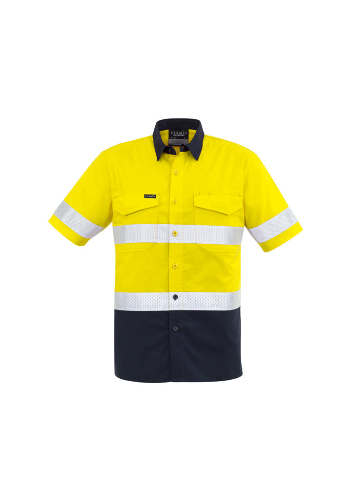 Syzmik Mens Rugged Cooling Taped Hi Vis Spliced S/S Shirt ZW835