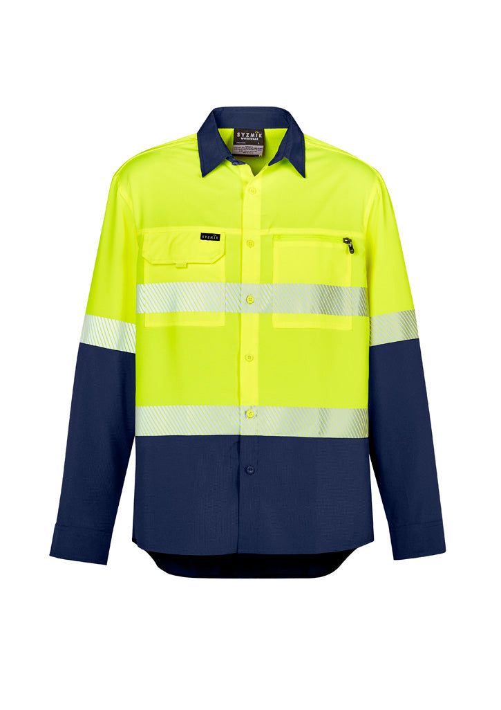 Syzmik Mens Hi Vis Outdoor Segmented Tape L/S Shirt ZW470
