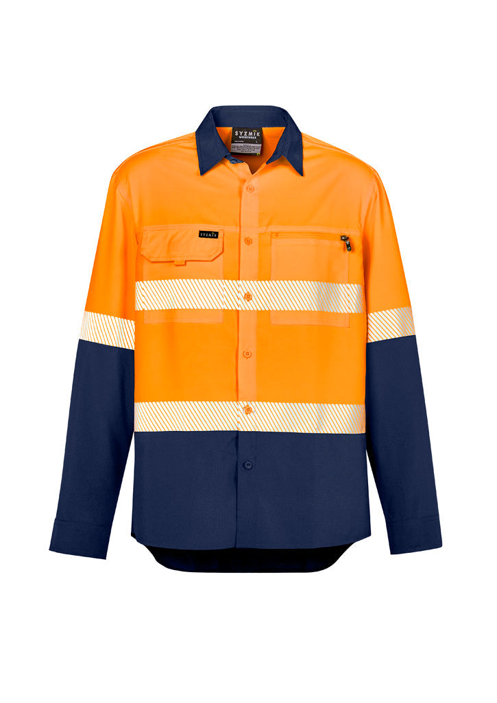 Syzmik Mens Hi Vis Outdoor Segmented Tape L/S Shirt ZW470