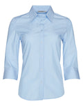 Benchmark M8223 Women's Pin Stripe 3/4 Sleeve Shirt