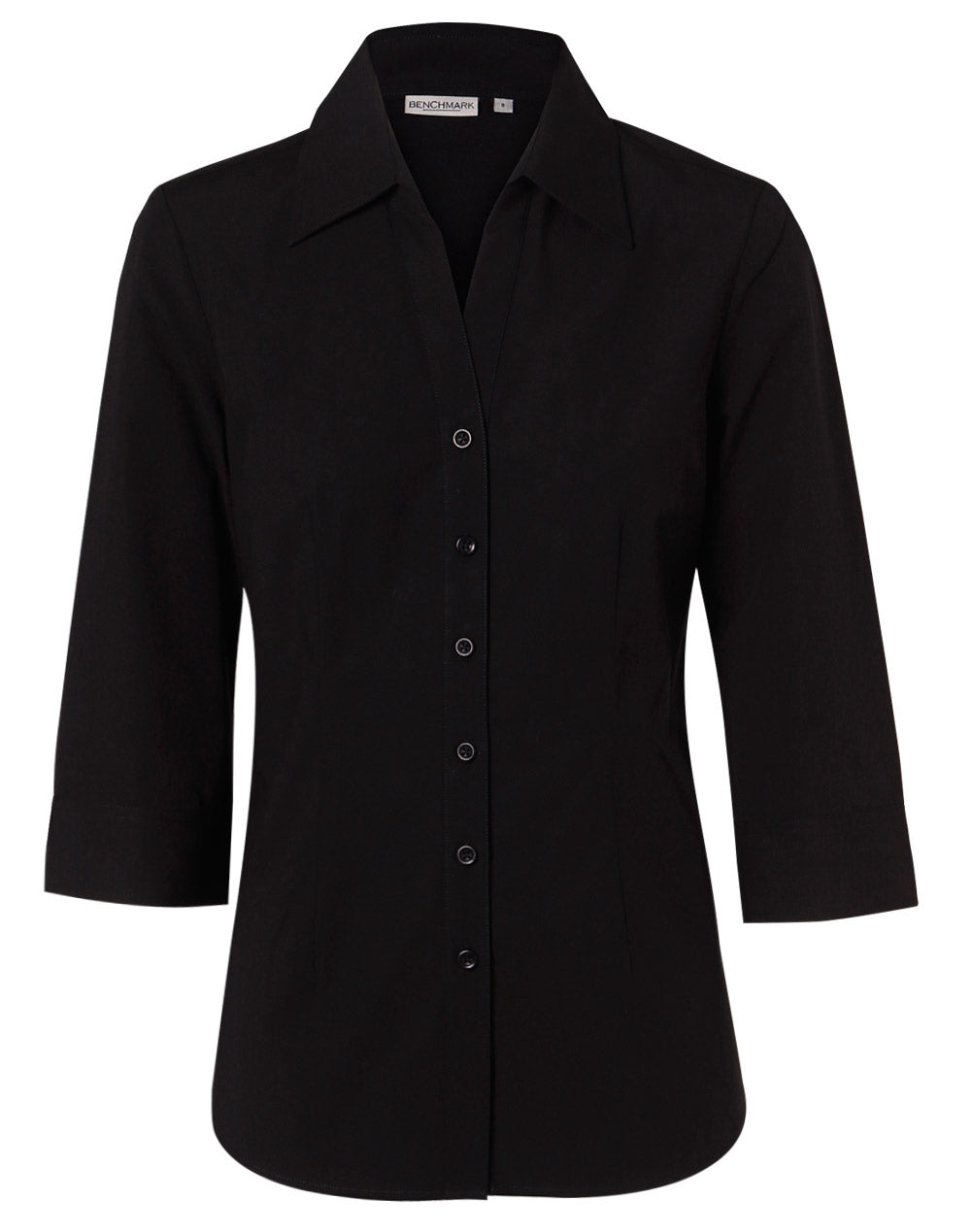 Benchmark M8020Q Women's Cotton/Poly Stretch 3/4 Sleeve Shirt