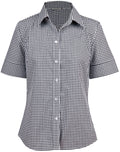 Benchmark M8300S Ladies’ Gingham Check Short Sleeve Shirt