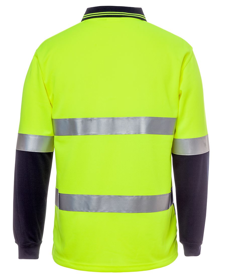 JB's Wear Hi Vis L/S (D+N) Cotton Back Polo 6HMCB