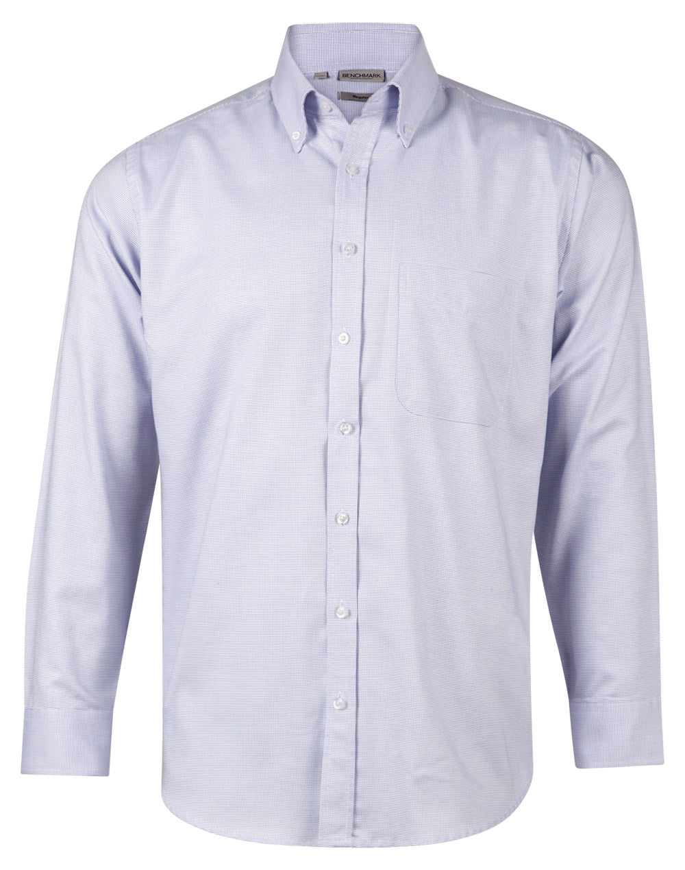 Benchmark M7922 Men's Dot Contrast Long Sleeve Shirt