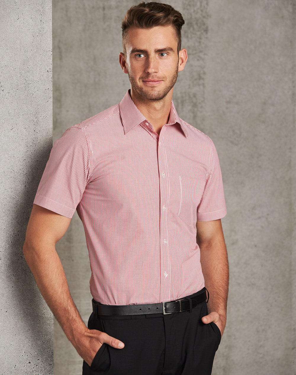 Benchmark M7231 Men's Balance Stripe Short Sleeve Shirt