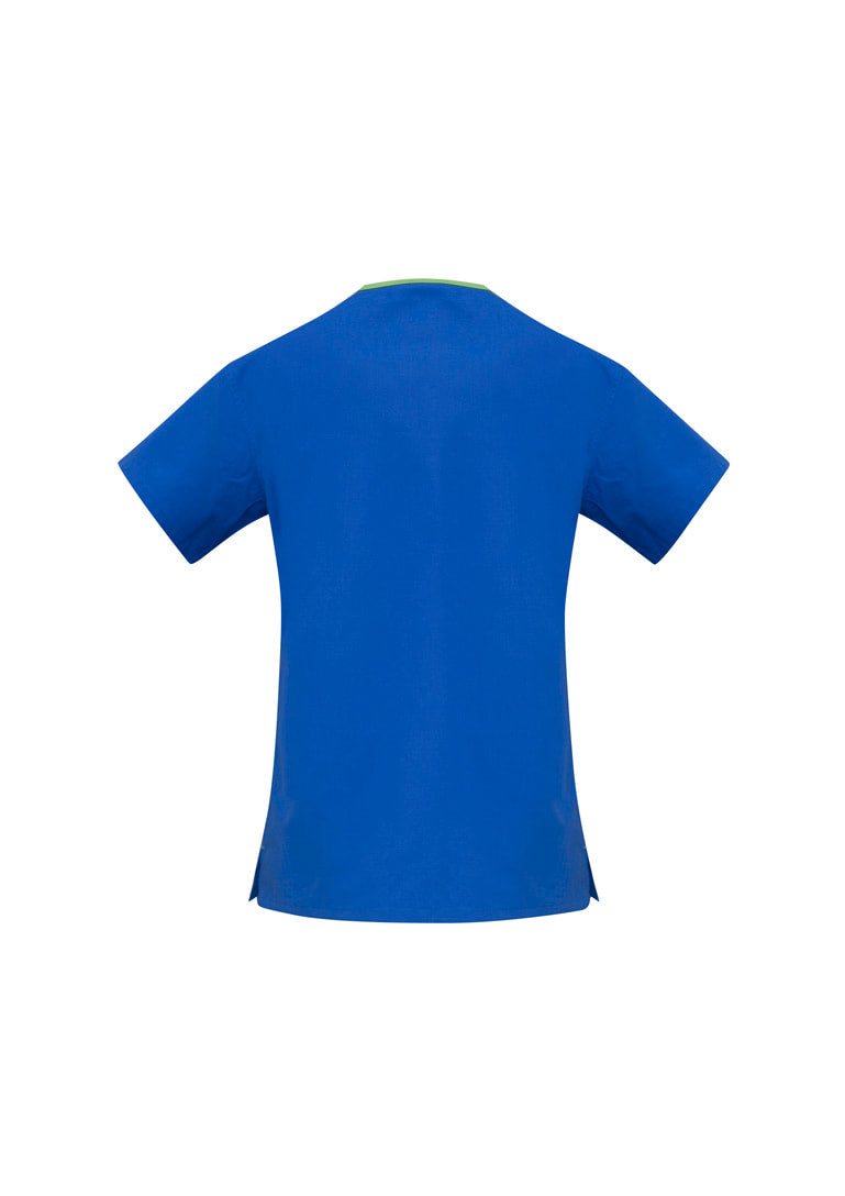 Biz care Womens Contrast Crossover Scrub Top H10722
