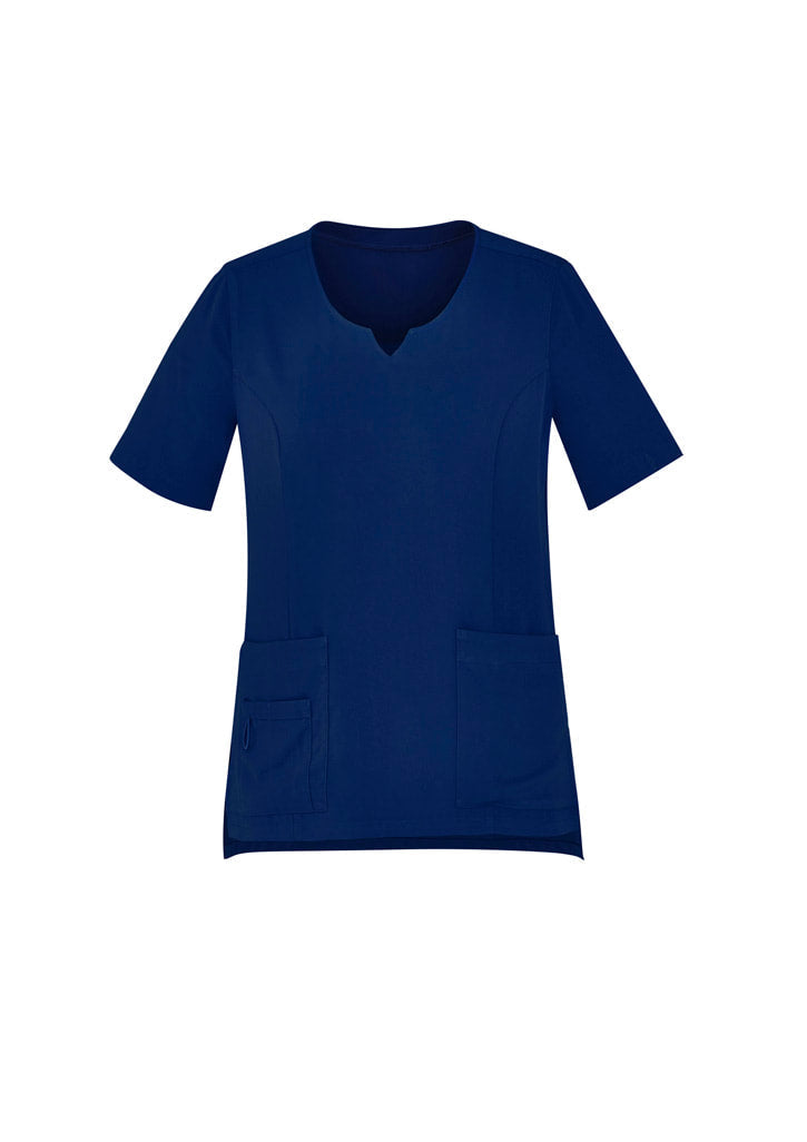 Biz Care Womens Avery Tailored Fit Round Neck Scrub Top CST942LS