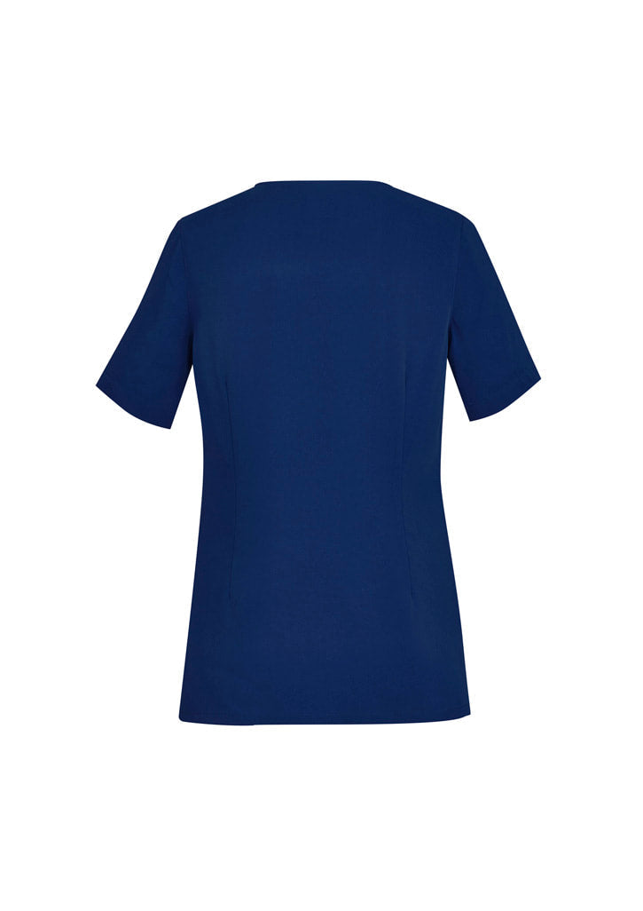 Biz Care Womens Avery Tailored Fit Round Neck Scrub Top CST942LS