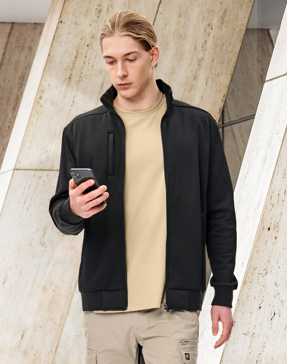 JK57 JACQUARD FLEECE BOMBER JACKET